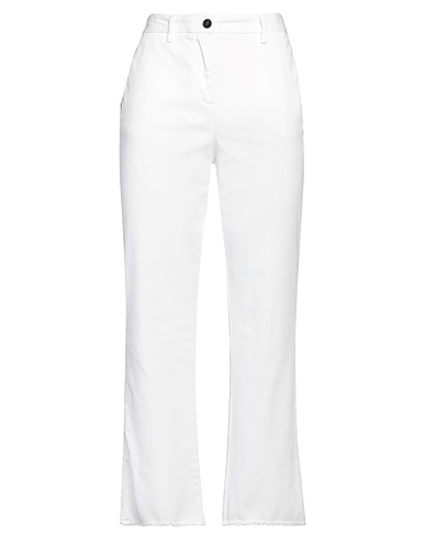 WHITE SAND Casual trouser White 57% Linen, 42% Cotton, 1% Elastane