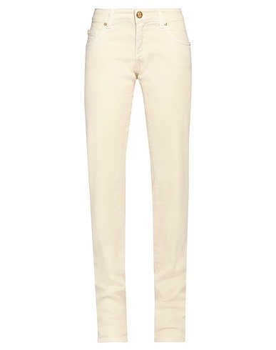 MARANI JEANS Denim pants Cream 98% Cotton, 2% Elastane