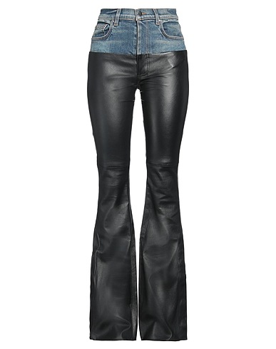 AMIRI Casual trouser Black Ovine leather, Cotton, Elastane