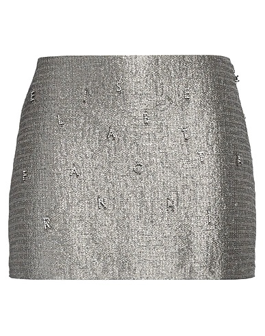 ELISABETTA FRANCHI Mini skirt Silver 67% Polyester, 23% Cotton, 8% Metallic Polyester, 2% Other Fibres