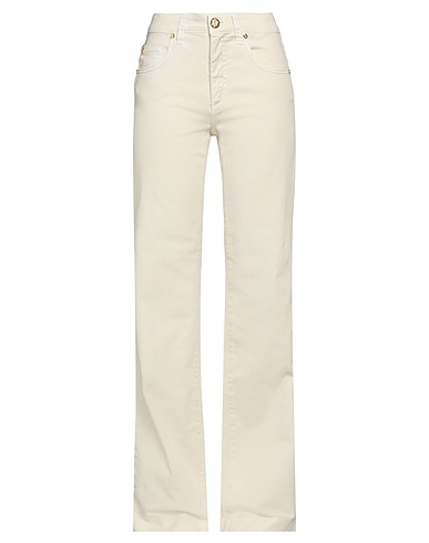 MARANI JEANS Denim trousers Cream 98% Cotton, 2% Elastane