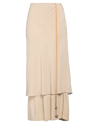 QUIRA Long skirt Beige 100% Silk