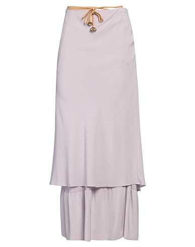 QUIRA Long skirt Lilac 100% Silk