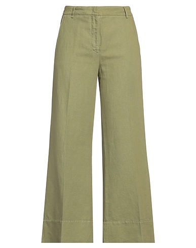 QL2  QUELLEDUE Casual pants Military green 60% Linen, 40% Cotton
