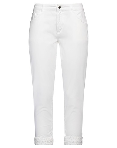 LIU •JO Casual trouser White 98% Cotton, 2% Elastane