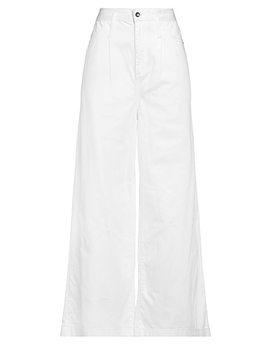 PATRIZIA PEPE Denim trousers Off white 100% Cotton