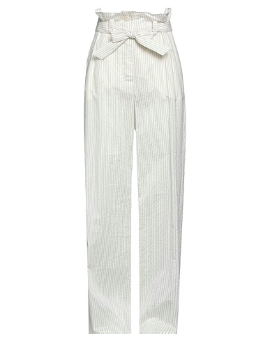 MAX MARA Casual trouser White 80% Cotton, 20% Silk