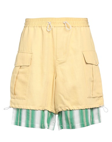 WALES BONNER Shorts & Bermuda Yellow 61% Cotton, 39% Linen