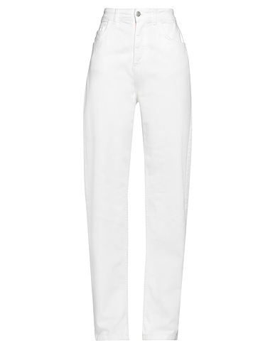 HAVEONE Casual trouser White 98% Cotton, 2% Elastane