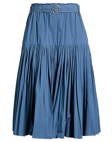 JIL SANDER+ Midi skirt Slate blue 100% Cotton