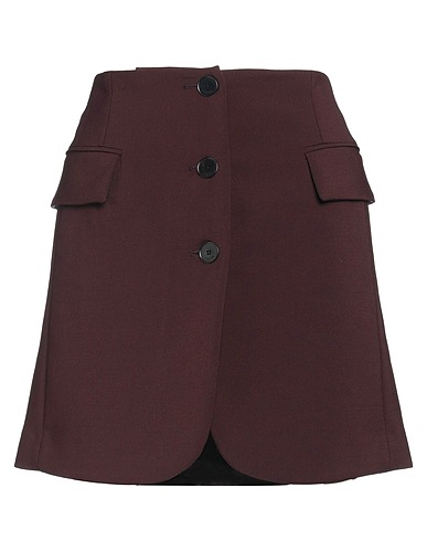 LANVIN Mini skirt Burgundy 93% Virgin Wool, 4% Elastane, 3% Polyamide