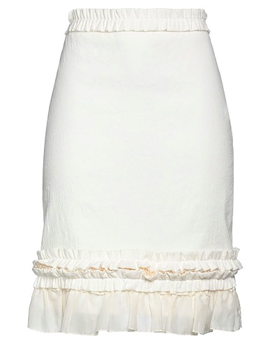 ANNA MOLINARI Midi skirt Off white 72% Linen, 26% Rayon, 2% Elastane