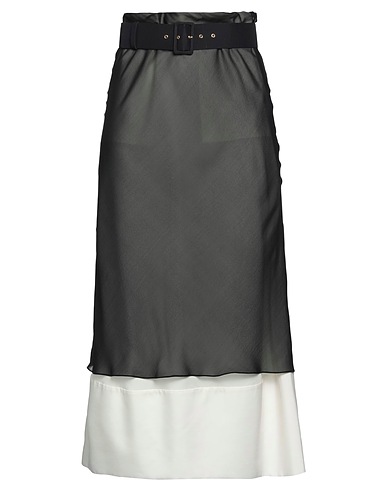 QUIRA Long skirt NERO 71% Silk, 29% Cupro