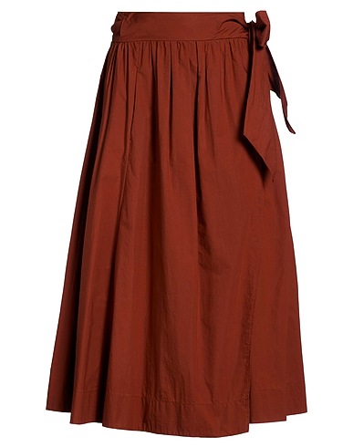 FORTE_FORTE Midi skirt Brown 100% Cotton