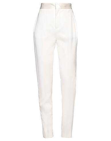 DUNDAS Casual pants Cream 98% Virgin Wool, 2% Elastane, Silk