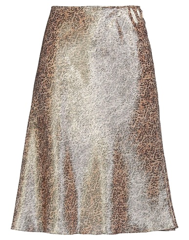 CELINE Midi skirt Beige 82% Silk, 18% Metallic Polyester