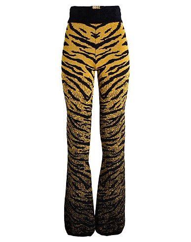 GCDS Casual trouser Yellow 36% Polyamide, 35% Cotton, 19% Viscose, 6% Synthetic fibers, 4% Metallic fiber