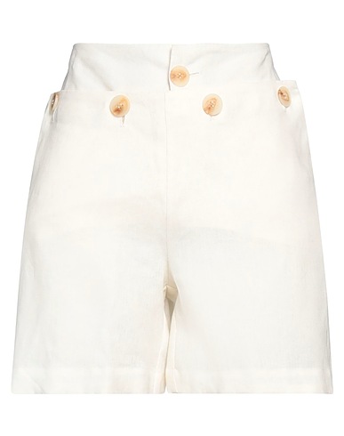 WEILI ZHENG Shorts & Bermuda Ivory 100% Linen