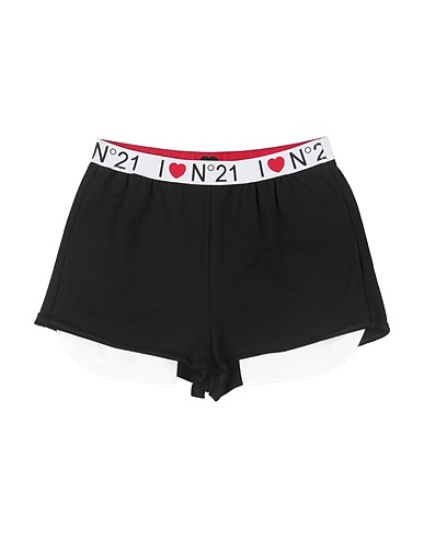 N°21 Shorts & Bermuda Black 100% Cotton, Nylon, Polyester, Elastane