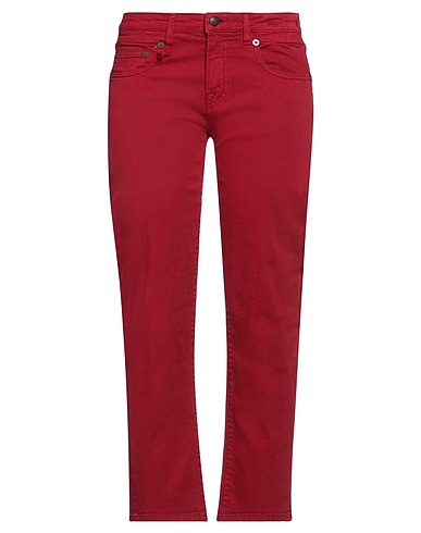 R13 Denim trousers Brick red 99% Cotton, 1% Elastane