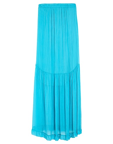 KAOS JEANS Long skirt Turquoise 70% Viscose, 30% Silk