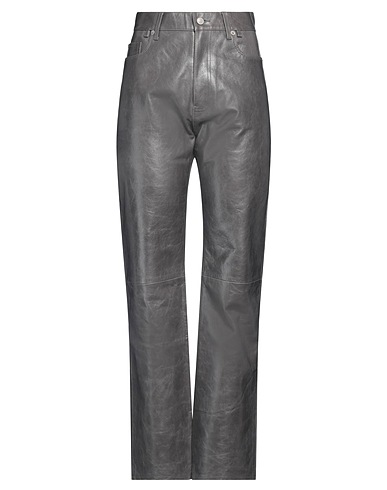 EZR Casual pants Grey 100% Leather