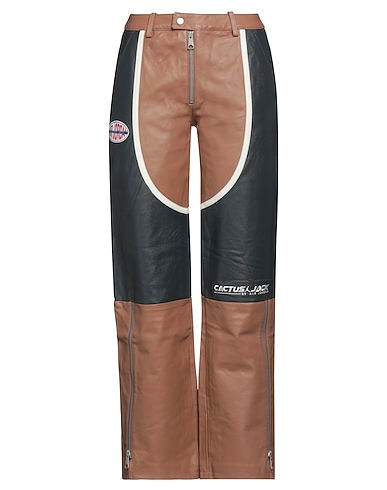 JORDAN Casual trouser X CACTUS JACK Khaki 100% Cow leather