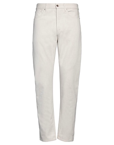 PENCE Denim trousers Ivory 100% Cotton