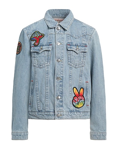TRUE RELIGION Denim jacket Blue 90% Cotton, 10% Rayon