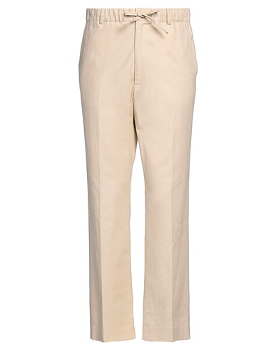 DANIELE ALESSANDRINI Casual pants Beige 55% Linen, 45% Cotton