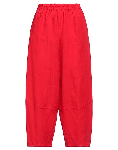 CRISTINA BONFANTI Casual pants Red 100% Linen