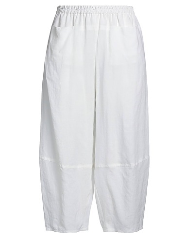CRISTINA BONFANTI Casual pants White 100% Linen