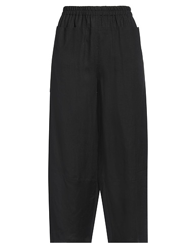 CRISTINA BONFANTI Casual pants Black 100% Linen