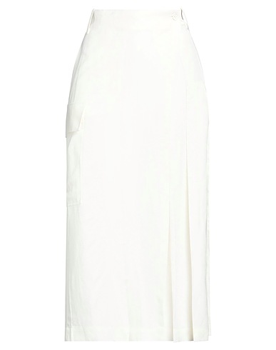 P.A.R.O.S.H. Midi skirt Ivory 72% Viscose, 28% Linen