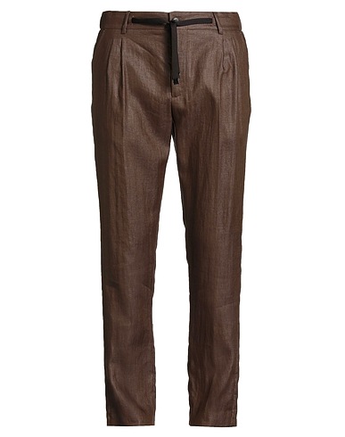 BRIAN DALES Casual trouser Brown 53% Linen, 47% Polyamide