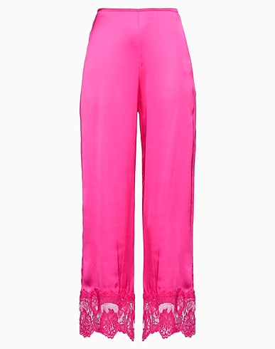 PINK MEMORIES Casual trouser Fuchsia 95% Viscose, 5% Elastane, Cotton, Polyamide