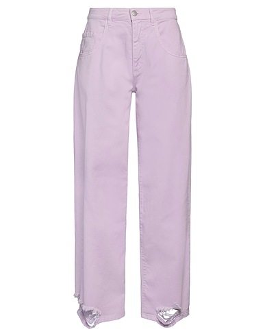 ICON DENIM Denim pants Lilac 100% Cotton