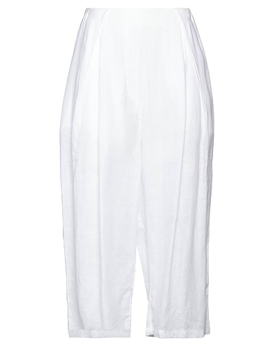 MAURIZIO Casual pants White 100% Linen