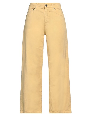 DEPARTMENT 5 Denim trousers Yellow 98% Cotton, 2% Rubber