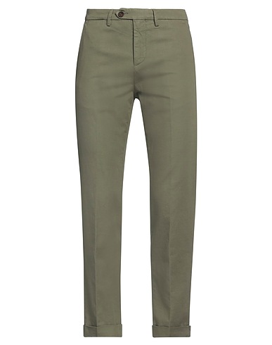 SEVENTY VENEZIA Casual trouser Military green 72% Cotton, 26% Linen, 2% Elastane, Horn