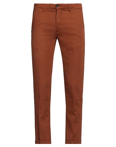 RE_HASH Casual trouser Brown 74% Cotton, 24% Linen, 2% Elastane