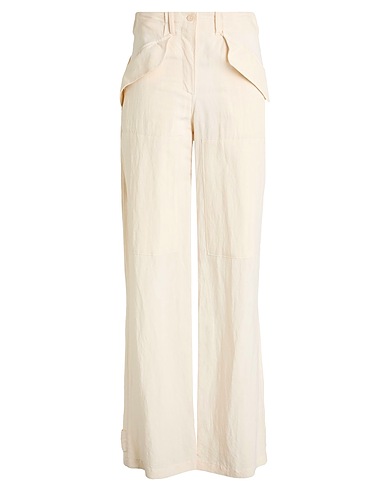 ICONA by KAOS Casual pants Ivory 62% Viscose, 38% Linen