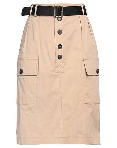 VICOLO Midi skirt Beige 97% Cotton, 3% Elastane