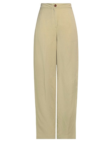 ERIKA CAVALLINI Casual trouser Sage green 52% Viscose, 48% Linen
