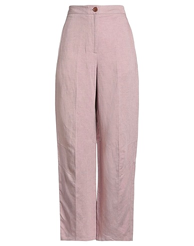 ERIKA CAVALLINI Casual pants ROSA CHIARO 52% Viscose, 48% Linen