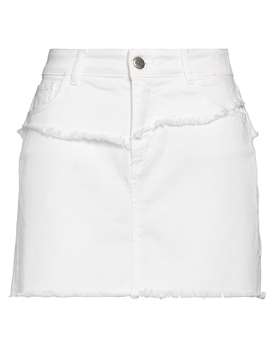 JIJIL Denim skirt White 98% Cotton, 2% Elastane