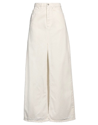ICON DENIM Denim skirt Ivory 100% Cotton