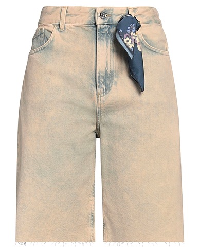 LIU •JO Denim shorts Beige 100% Cotton