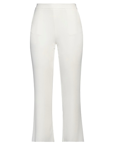 MERCI ITALIA Casual trouser White 97% Polyester, 3% Elastane