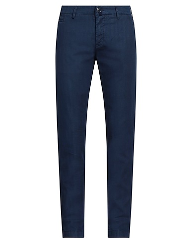 JACOB COHЁN Casual trouser Navy blue 69% Cotton, 29% Linen, 2% Elastane, Polyester